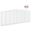 vidaXL Gabionkurver buede 10 stk 400x30x140/160 cm galvanisert jern