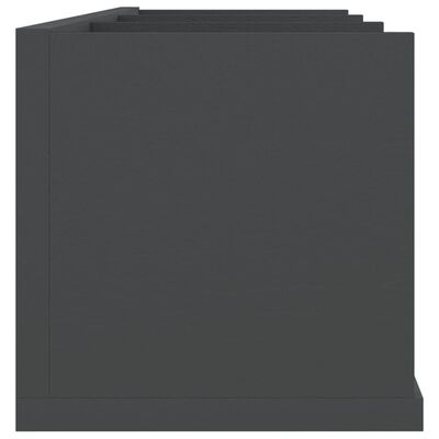 vidaXL Veggmontert CD-hylle grå 75x18x18 cm sponplate