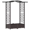 vidaXL Hevet Bed med Trellis og Tak Brun 124 x 40 x 123 cm PP