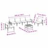 vidaXL Hagesofa Set med pute 7 pcs Svart Stål