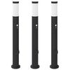 vidaXL Pullertlys med sensor og stikkontakt 3 stk 80 cm rustfritt st&aring;l IP44