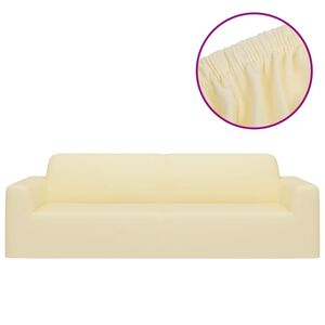 vidaXL 3-seters sofaovertrekk polyester kremhvit
