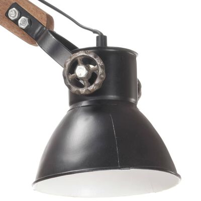 vidaXL Vegglampe i industriell stil svart rund E27