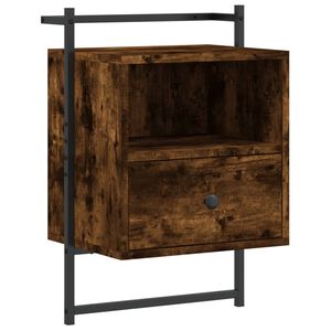 vidaXL Nattbord veggmontert r&oslash;kt eik 40x30x61 cm konstruert tre