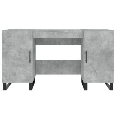 vidaXL Skrivebord betonggrå 140x50x75 cm konstruert tre