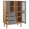 vidaXL Highboard OTTA brun og grå 85x43x125 cm heltre furu