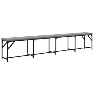 vidaXL Spisebenk lysegr&aring; 248x32x45 cm st&aring;l og stoff
