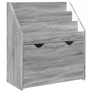 vidaXL Barneskrivebokhylle Gr&aring; Sonoma 60 x 29,5 x 69 cm Konstruert tre