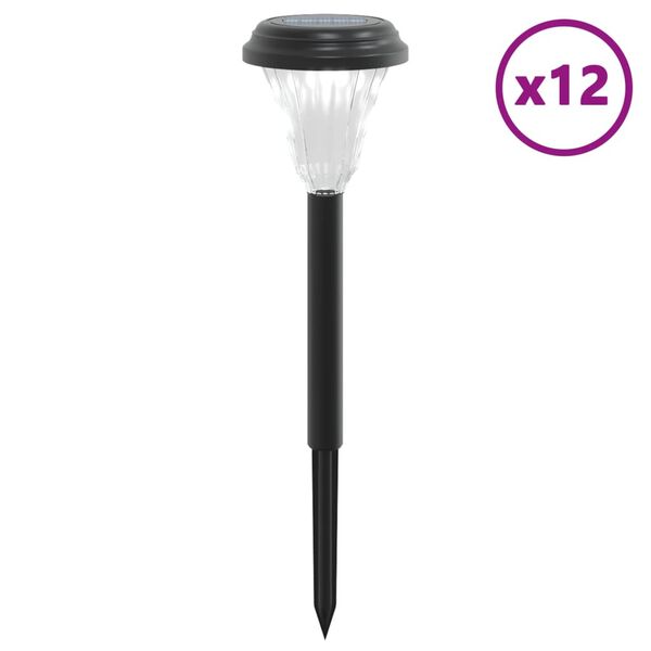 vidaXL Soldrevne lamper med jordplugg 12 stk hvit