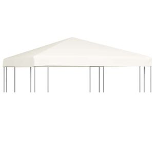 vidaXL Toppduk til paviljong 310 g/m&sup2; 3x3 m kremhvit