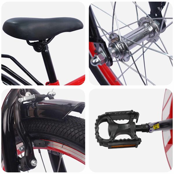 vidaXL Barnesykkel 18 Tommer for 5-7 &aring;r gammel R&oslash;d