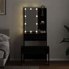vidaXL LED Sminkebordsett med speillys 2 pcs Svart Eik Konstruert tre