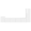 vidaXL TV-benksett Veggmontert 3 pcs H&oslash;yglanset hvit Konstruert tre