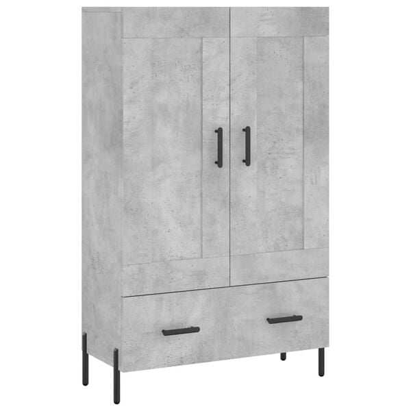 vidaXL Highboard betonggr&aring; 69,5x31x115 cm konstruert tre