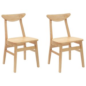 vidaXL Spisestoler 2 stk. Solid Gummitre Naturlig 42 x 47.5 x 81 cm