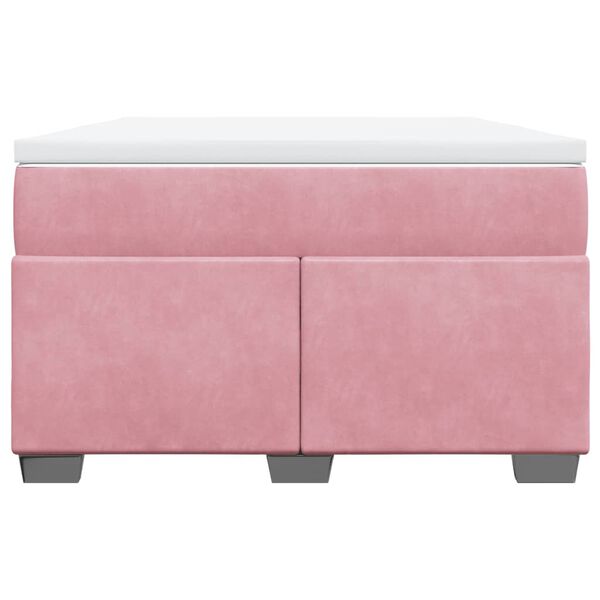 vidaXL Seng med madrass boksfj&aelig;r rosa 120x200 cm fl&oslash;yel