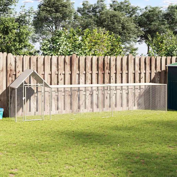 vidaXL Hønsehus 5x1x1,5 m galvanisert stål