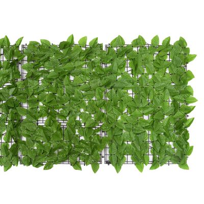 vidaXL Balkongskjerm med grønne blader 400x75 cm