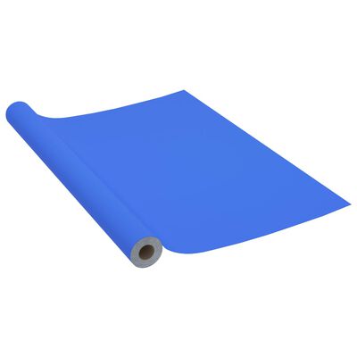 vidaXL Selvklebende folie til møbler høyglans blå 500x90 cm PVC
