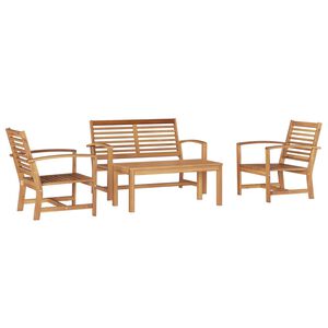 vidaXL Hagesofa Set 4 pcs Naturlig Massivt Teaktre