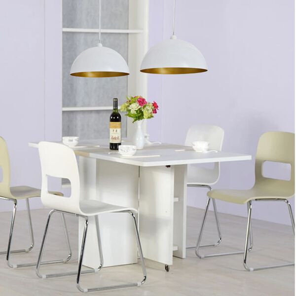 vidaXL Taklampe 2 stk h&oslash;ydejusterbar halvkuleformet hvit