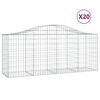 vidaXL Gabionkurver buede 20 stk 200x50x80/100 cm galvanisert jern