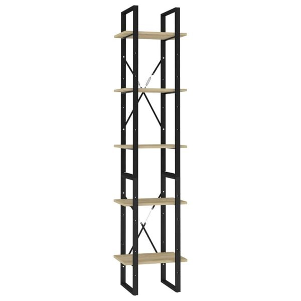 vidaXL Bokhylle 5 niv&aring;er sonoma eik 40x30x175 cm konstruert tre