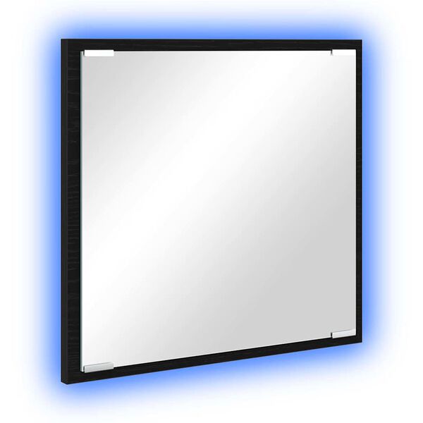 vidaXL LED Badevindu Svart eik 40 x 8,5 x 37 cm Konstruert tre