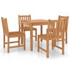 vidaXL 5-delt hagespisesett 80x80 cm heltre teak