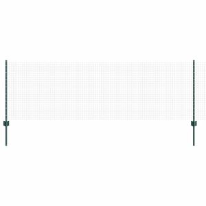 vidaXL Sveiset tr&aring;dgjerde med stolper 50 x 0,8 m PVC-belagt st&aring;l Gr&oslash;nn