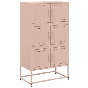 vidaXL Skjenk rosa 68,5x38,5x123,5 cm st&aring;l