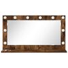 vidaXL Stilfullt Speil med LED -stripelys Røkt eik 80 x 45 x 18 cm
