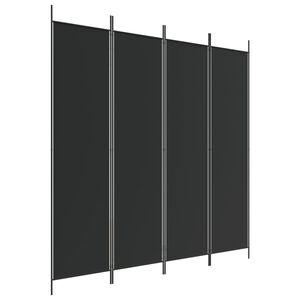 vidaXL Romdeler 4 paneler svart 200x200 cm stoff