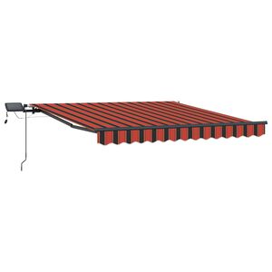 vidaXL Uttrekkbar markise oransje og brun 300 x 250 cm