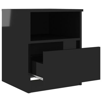 vidaXL Nattbord 2 stk høyglans svart 40x40x50 cm sponplate