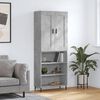 vidaXL Highboard betonggr&aring; 69,5x34x180 cm konstruert tre