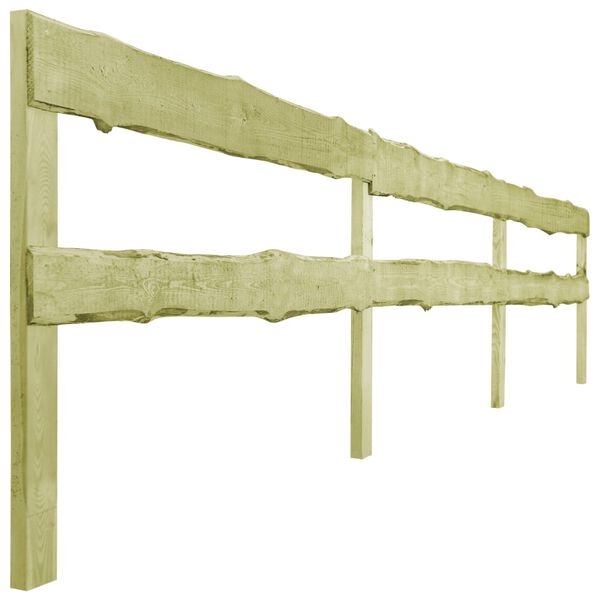 vidaXL Hagegjerde med 2 skinner impregnert furu 510x60 cm