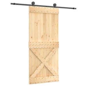 vidaXL Skyved&oslash;r Naturlig og svart 90 x 210 cm Massiv Furu Tre
