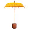 vidaXL Balinesisk parasoll med base 260 Gul og brun 190 x 190 x 295 cm