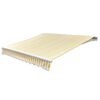 vidaXL Manuell Markise 3 x 2,5 m Gul og hvitstripet 100% Polyester