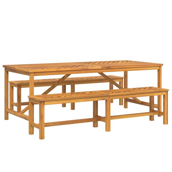 vidaXL Hage Spisegruppe 3 pcs Brun Solid akasietre