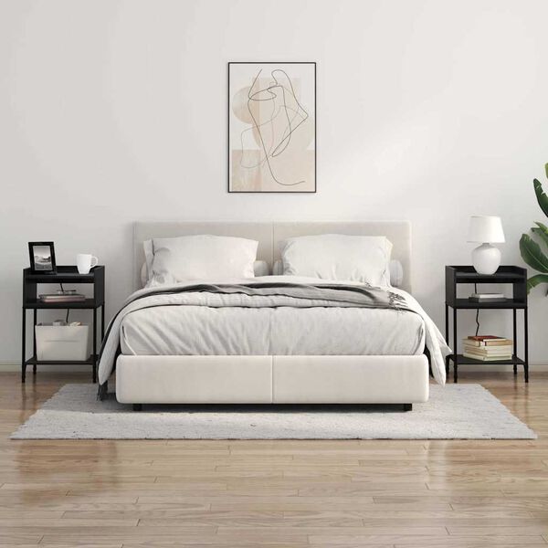 vidaXL Nattbordskap med hylle Svart Eik 40 x 40 x 61 cm Konstruert tre