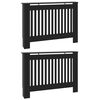 vidaXL Radiator Deksel 2 pcs Svart 112 x 19 x 81,5cm Konstruert tre