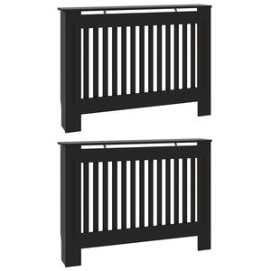 vidaXL Radiator Deksel 2 pcs Svart 112 x 19 x 81,5cm Konstruert tre