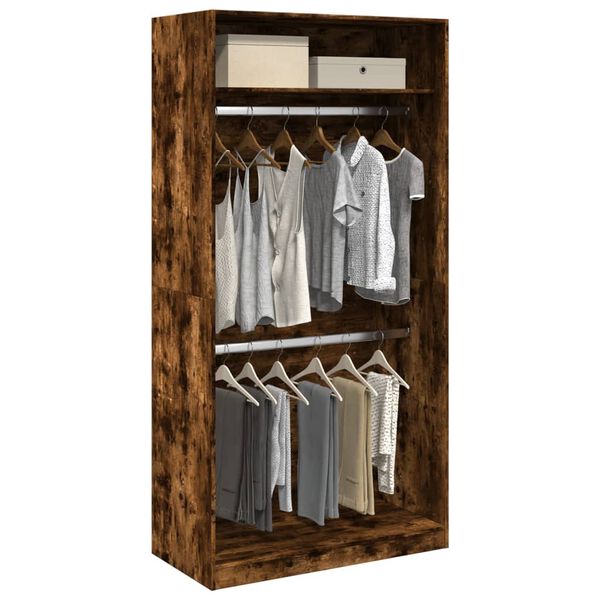 vidaXL Garderobe r&oslash;kt eik 100x50x200 cm konstruert tre