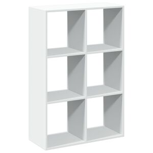 vidaXL Romdeler bokhylle hvit 69,5x29x103,5 cm konstruert tre