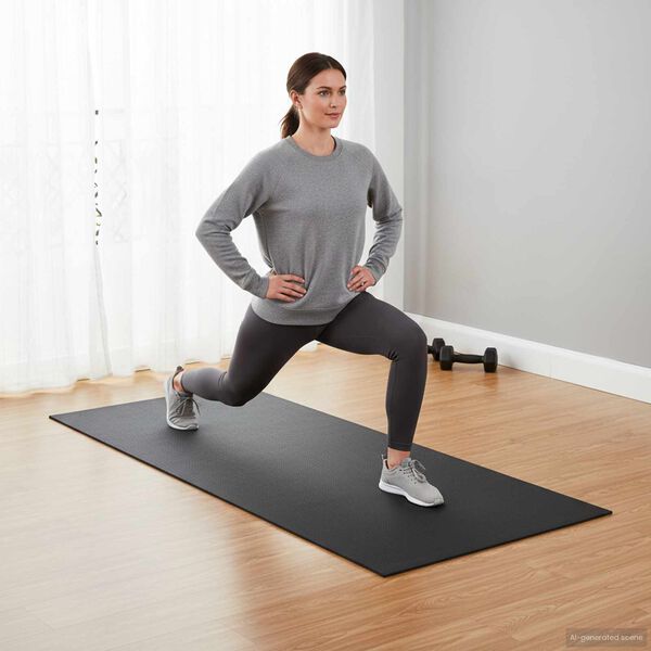 vidaXL Sportsbeskyttelsesmatte Svart 150 x 75 x 0.6 cm PVC