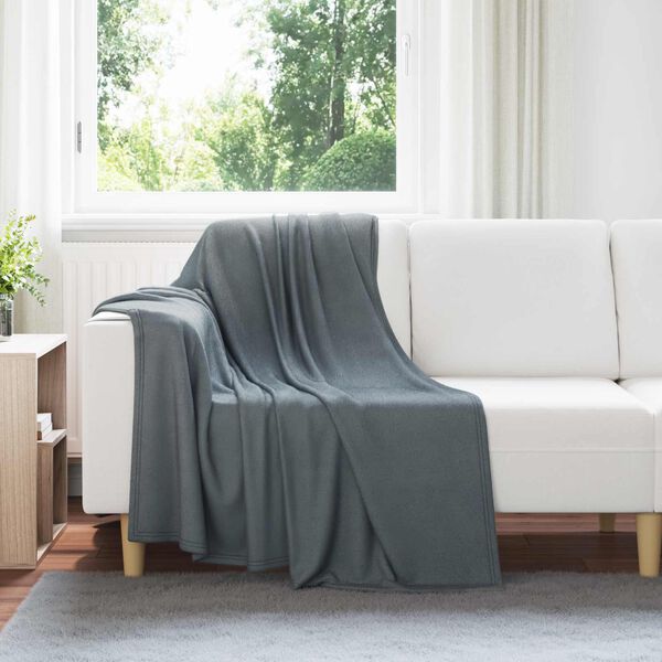 vidaXL Kastepledd 6 pcs M&oslash;rkegr&aring; 170 x 130 cm Fleece