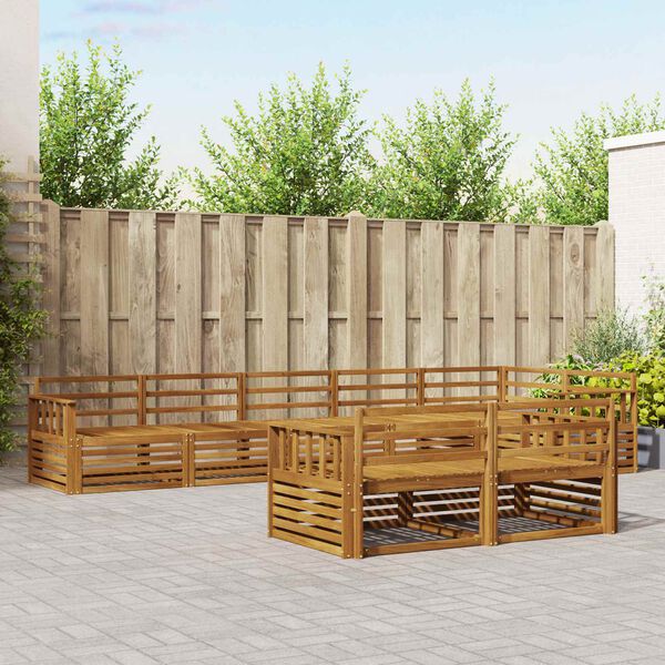 vidaXL Utend&oslash;rs sofa-sett 8 pcs Naturlig Solid akasietre