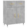 vidaXL Highboard betonggr&aring; 69,5x34x180 cm konstruert tre